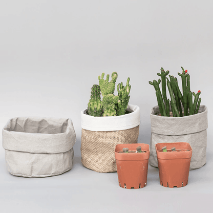 Vintage Fabric Planter Basket