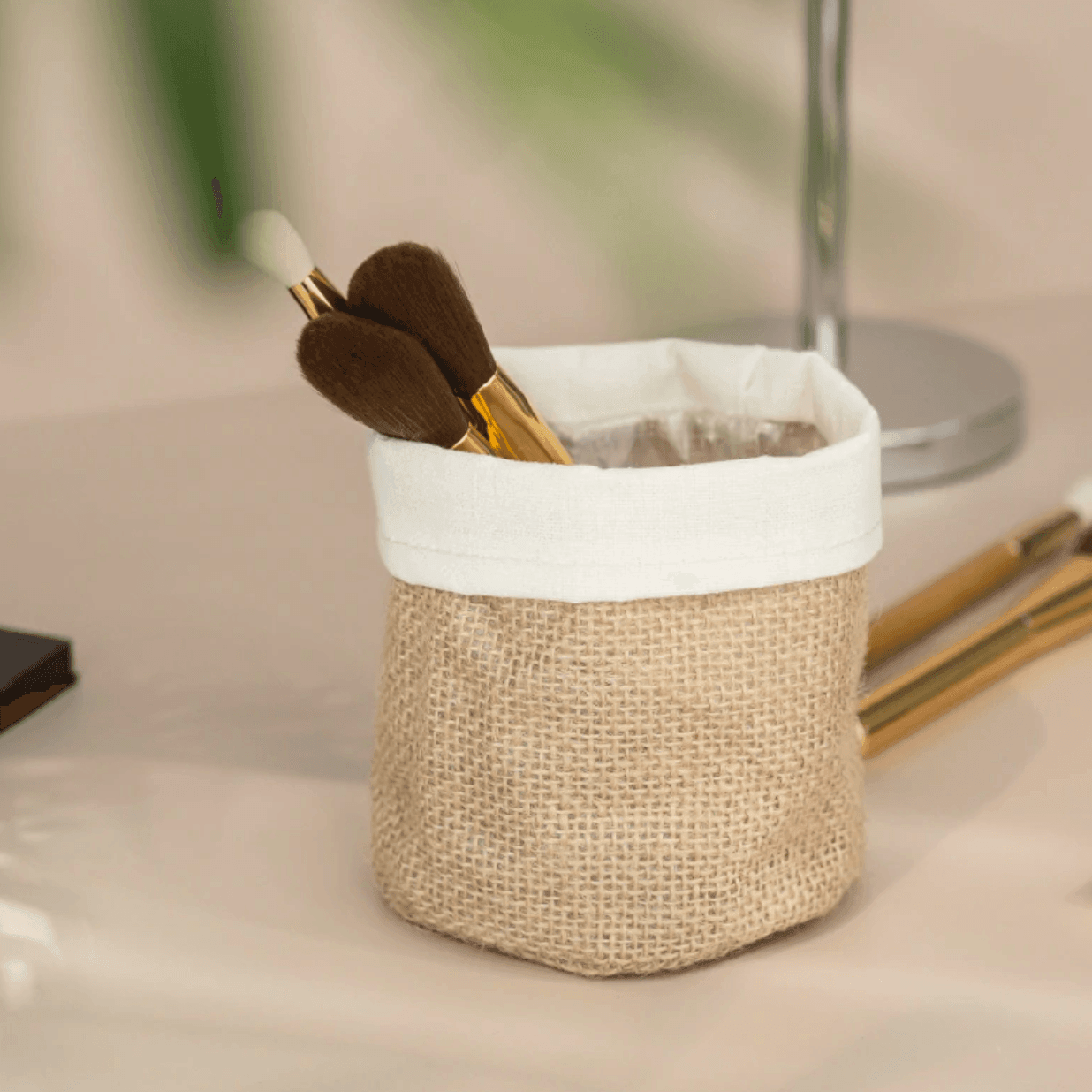 Vintage Fabric Planter Basket