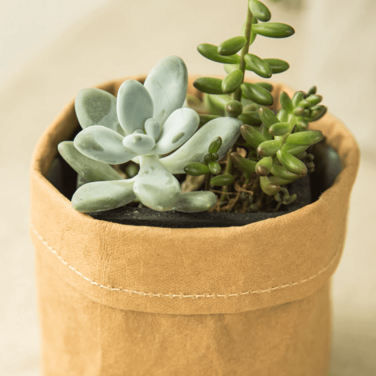 Vintage Fabric Planter Basket
