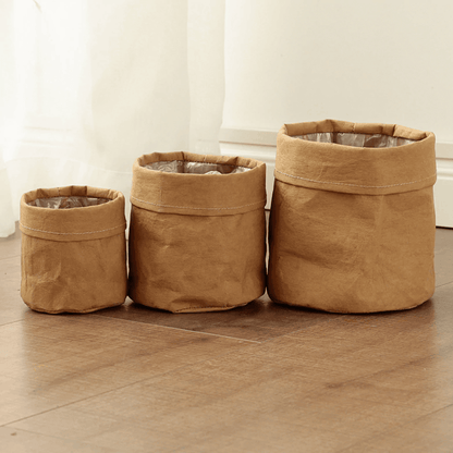 Vintage Fabric Planter Basket