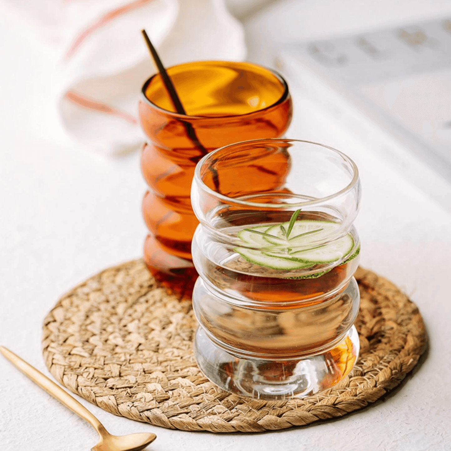 Vibrant Bubble Glass Beverage Cups