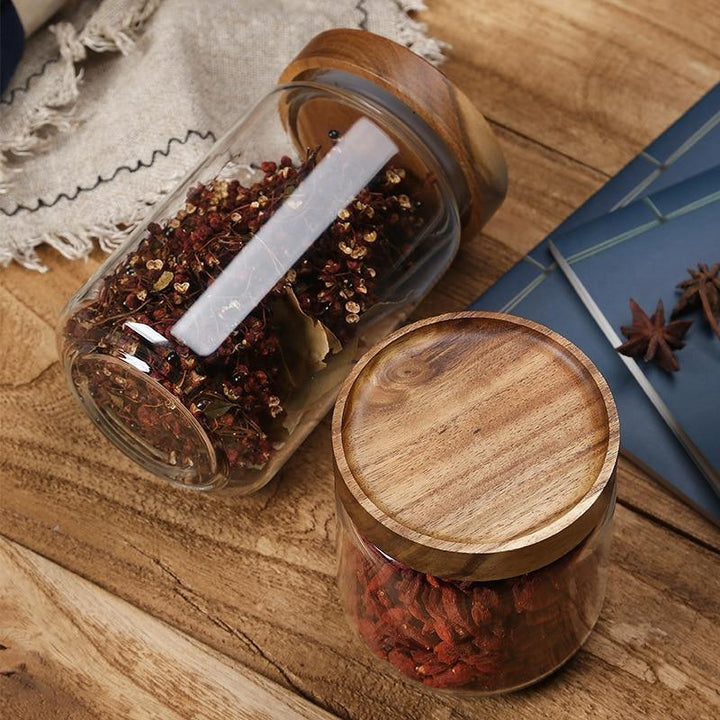 Acacia & Glass Food Storage Bins