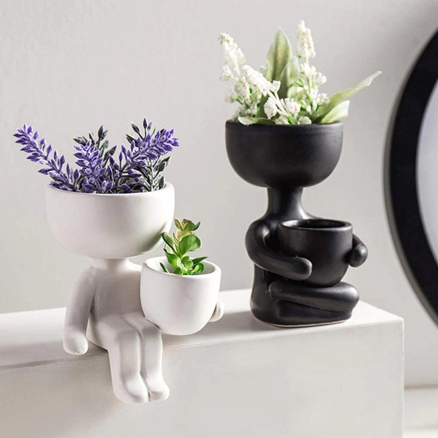 Petite Person Clay Succulent Planter