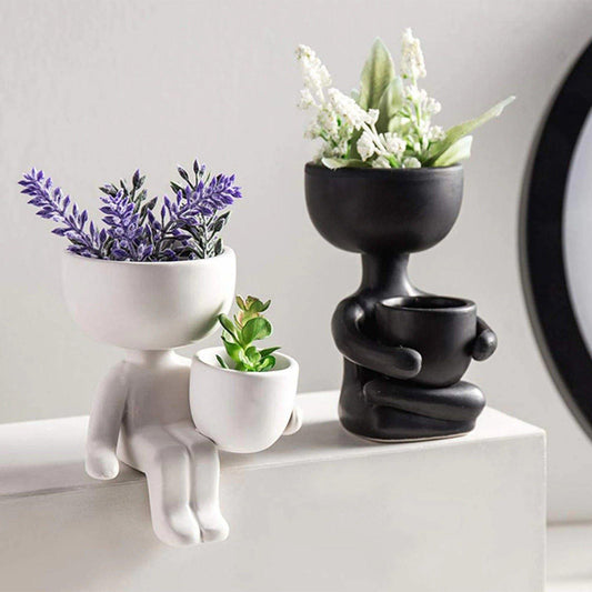 Petite Person Clay Succulent Planter