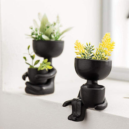 Petite Person Clay Succulent Planter