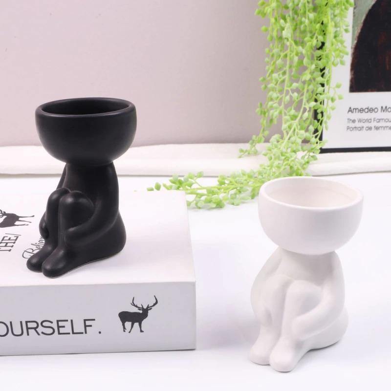Petite Person Clay Succulent Planter
