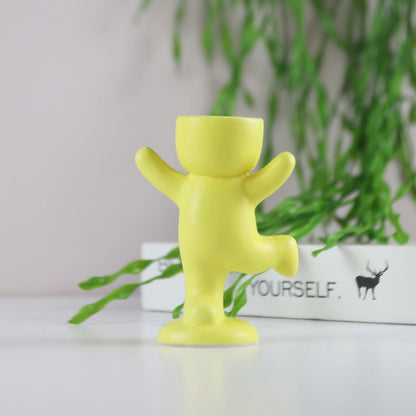 Petite Person Clay Succulent Planter